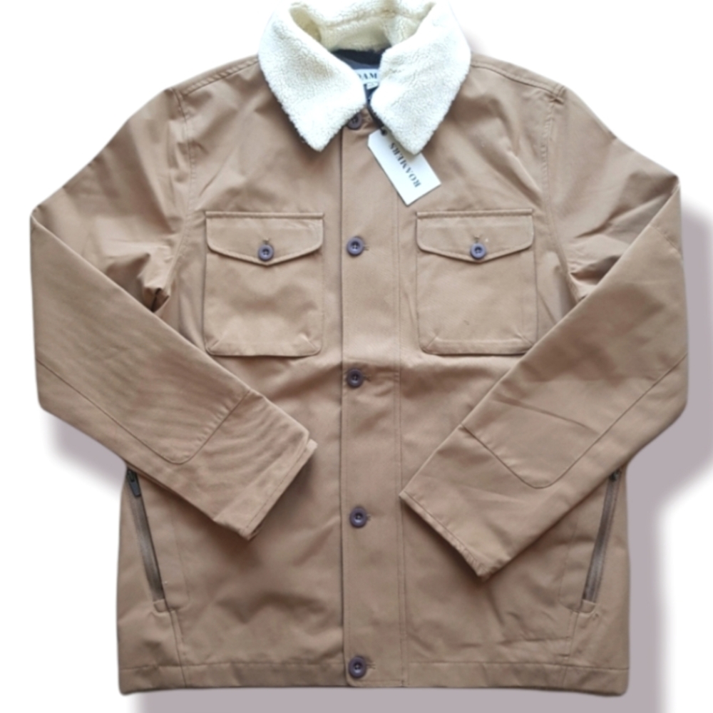 Roamers twill barn jacket work chore field  removable sherpa collar